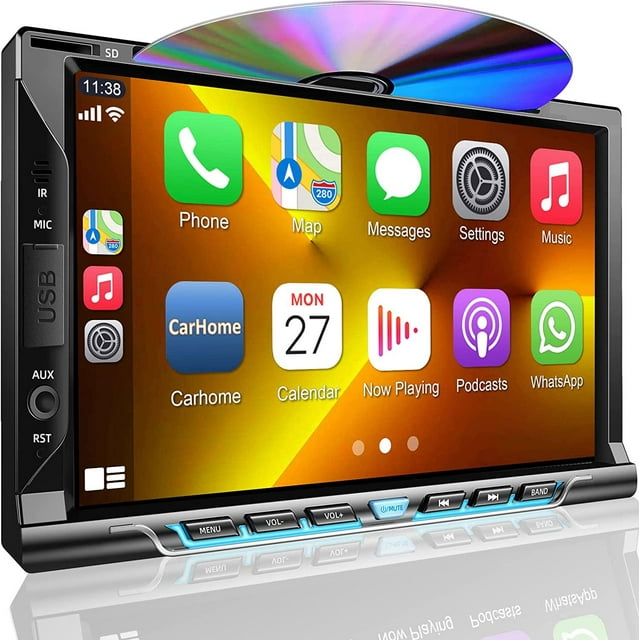 Estéreo para coche con doble DIN Inex accessories y reproductor de CD/DVD de 7 pulgadas