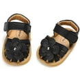 thumbnail image 5 of UTTOASFAY Toddler Shoes Toddler Infant Baby Girls Shoes Leather Sandals Summer Bowknot Flats Flower Shoes Black 18-24Month, 5 of 6