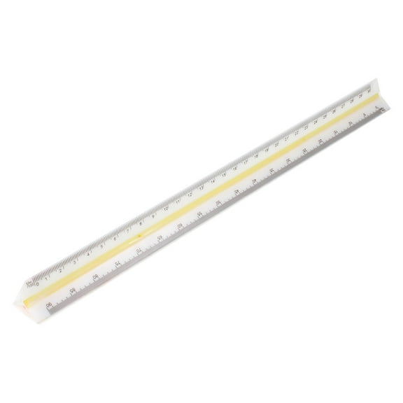 Uxcell Plastic 12.6"  Triangular Scale Ruler Educational Stationery Measuring Tool Yellow