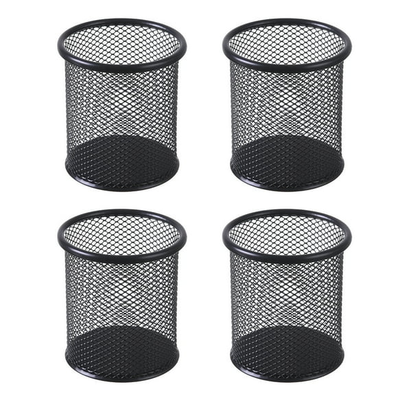 FloreceBien Portalápices de malla hueca Portalápices de metal Portalápices para estudiantes de escritorio para oficina/hogar, negro