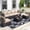 Off-White, variant on DSstyles 7-Piece Patio Sectional Sofa Set, All-Weather PE Rattan Wicker Outdoor Couch with Thick Cushions & Glass Coffee Table - Modular Conversation Furniture for Garden,Patio- Light Gray Cushion