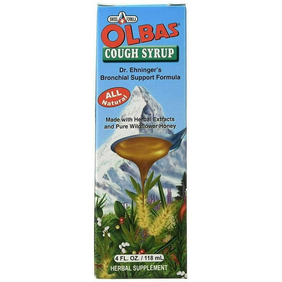 Olbas Natural Cough Syrup, Herbal Extracts & Wildflower Honey, 4 oz, 3-Pack