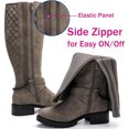 thumbnail image 5 of Love Steetly Women's Extra Wide Calf Knee High Boots, Quilted Tall Boots with Buckle Chain, Block Heel Side Zipper Non-Slip Winter Boots., 5 of 8
