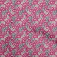 thumbnail image 1 of oneOoneCottonPoplinPinkFabricAnimalWithFlowerDiyClothingQuiltingFabricPrintFabricByYard56InchWide, 1 of 4