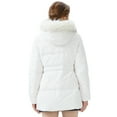 thumbnail image 3 of Orolay Women's Mid Length Thickened Down Jacket Puffer Hooded Down Coat with Faux Fur White M, 3 of 6