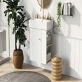 thumbnail image 2 of Kadyn Wall-Mount Bathroom Vanity, 21.6" Modern Floating Bathroom Vanity with Ceramic Basin, Right Side Storage, White, 2 of 13