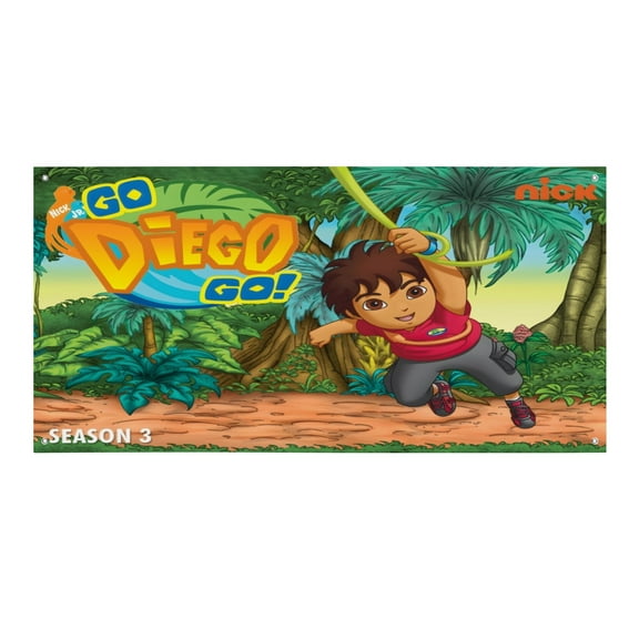 Go Diego Go-Theme Backdrops Banner Birthday Party Decor Supplies Personalized Party Backdrop Decoration,5x3ft（150x90cm）