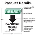 thumbnail image 2 of (2 Pack) Evacuation Muster With Symbol OSHA Emergency Sign 5 Inch X 7 Inch Vinyl Label Decal Sticker Weather Resistant, UV Protected for Workplace, Business, and Construction Site, Made, 2 of 7
