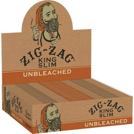 24pc Display - Zig Zag Unbleached Rolling Papers -