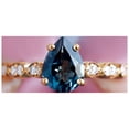 thumbnail image 6 of Rosec Jewels London Blue Topaz Teardrop Engagement Ring with Side Stones - 1 Ct - Blue Topaz Diamond Ring - AAA Quality, 10K Yellow Gold, US 8.50, 6 of 9