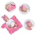 thumbnail image 2 of 1 Set Girl Doll 55cm Rosa Niñas Ropa Juguetes Disfraz Bebé Recién Nacido Juguete Sombrero Pezón Botella Lifelike Toddler Gifts Rosa Dibujos animados Impreso Mono Manta Reborn Bebés - Multicolor - Otro, 2 of 3