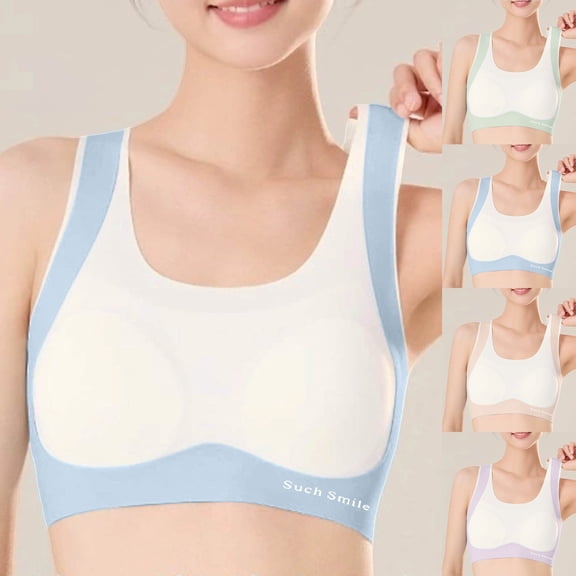 MUXiin Little Girl Bras With Padding Seamless Training Crop Top Bra for Girls Lightweight Sports Camisole Comfort Teen Activewear Sports Bras For Tweens Girls