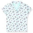 thumbnail image 2 of Sleep On It Girls 2-Piece Short-Sleeve Button Down Collared Coat Pajama Set with Matching Scrunchie - Butterfly , 6X, 2 of 5