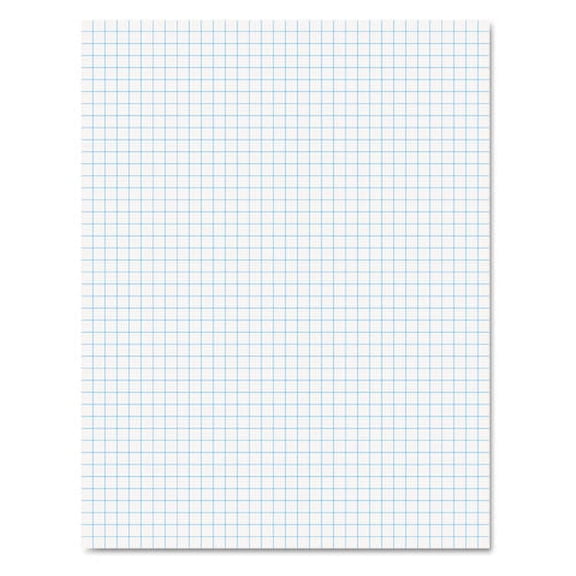 Quadrille Pads, Quadrille Rule (4 Sq/in), 50 White (heavyweight 20 Lb) 8.5 X 11 Sheets | Bundle of 2 Pads