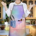 thumbnail image 6 of Pastel Rainbow Clouds Apron-Garden Aprons for Women with Pockets-Cotton Linen Waterproof Kitchen Cooking Gardening Aprons Adjustable for Kitchen,Cooking,BBQ and Salon 33x27 Inch, 6 of 7