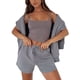 thumbnail image 4 of Txlixc Traje de yoga para mujeres de 2 piezas, blusa de camuflaje recortada con tirantes de pasta y traje de pantalones cortos de piernas anchas Txlixc  moda, 4 of 7