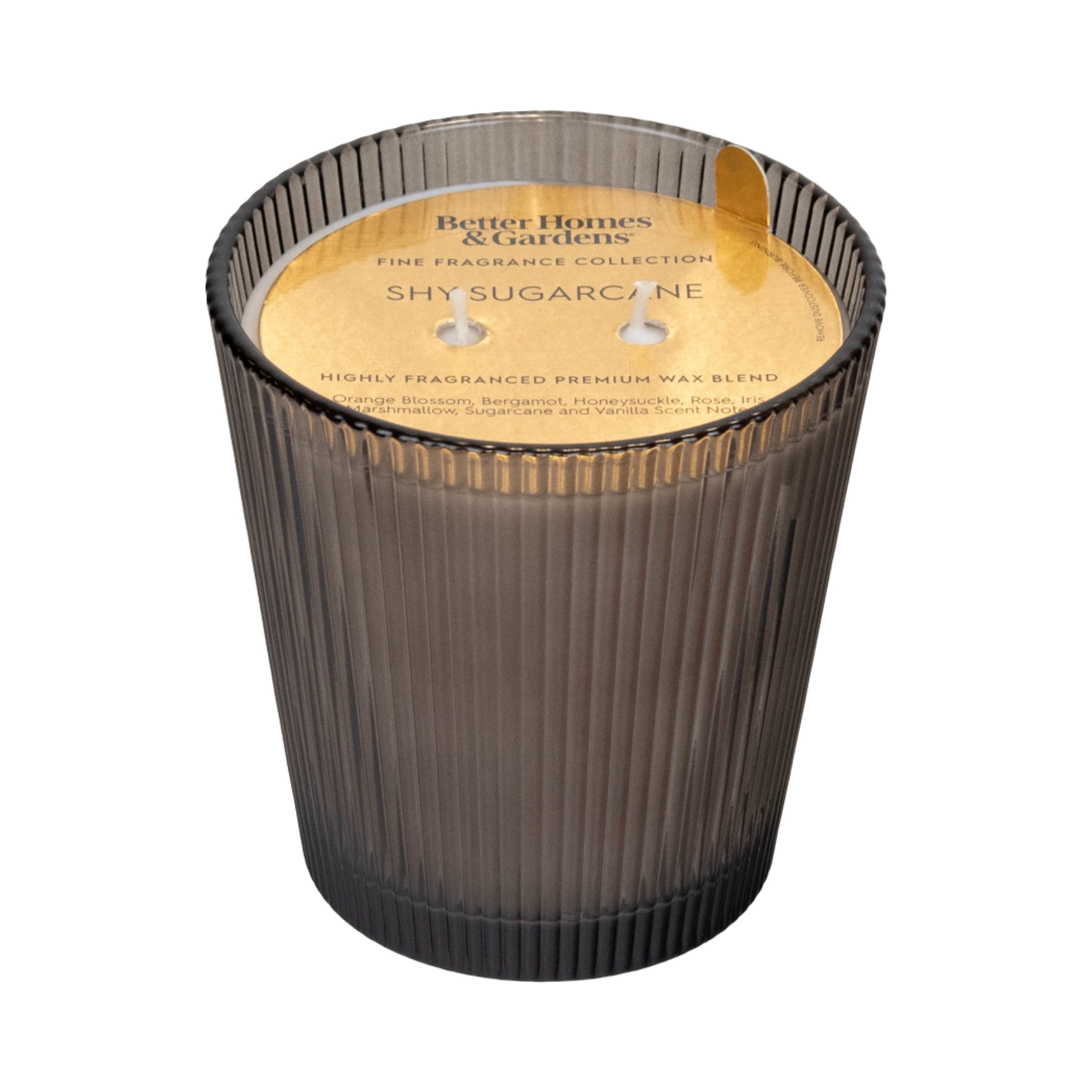 Better Homes & Gardens Fine Fragrance Collection Shy Sugarcane Scented 2-Wick Jar Candle, 16 oz