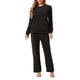 thumbnail image 1 of Conjuntos de sudadera para mujeres INSPIRE CHIC de 2 piezas, conjuntos de lounge de franela suave, suéter y pantalones de pijama, 2XL negro, 1 of 6