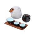 thumbnail image 3 of Juego de Té Portátil para Viajes, Tetera de Cerámica con 3 Tazas para Acampar en RV Al Aire Libre, 3 of 9