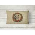 thumbnail image 4 of English Bulldog Christmas Flowers Throw Pillow 12 in x 16 in, 4 of 4