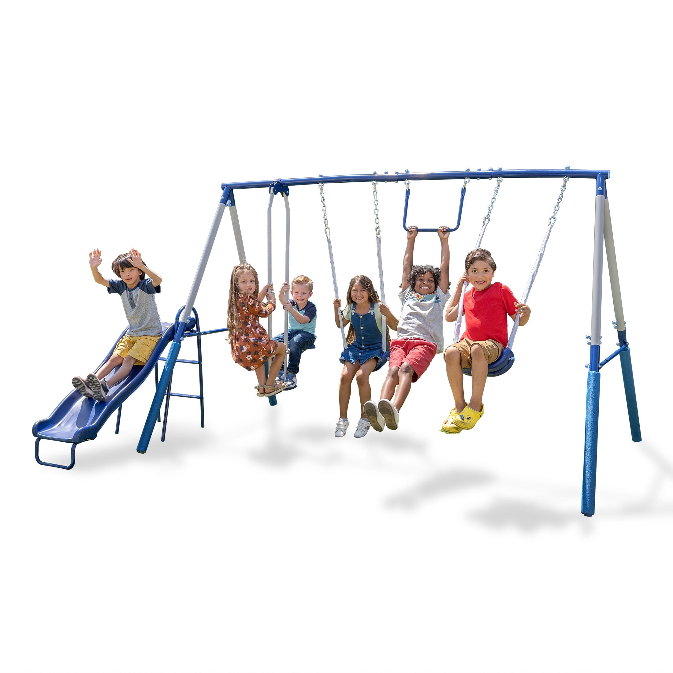 4 Units Strong & Sturdy Children Outdoor 6 Person Swing Set Kids Metal 
