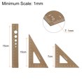 thumbnail image 2 of Unique Bargains Geometry Set 15cm 8pcs Laser Engraving Hollow Metal Ruler Set, Light Brown, 2 of 5
