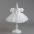 thumbnail image 2 of Girls Dresses Kids Flower Ruffle Beads Toddler Tutu Dresses Bowknot Wedding Pageant Birthday Party Princess Dress Size 2 Y-3 Y, 2 of 7
