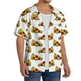 thumbnail image 4 of Vsdgher Pizza Print Men's Wrinkle Free Untucked Cuban Shirt Business Casual Button Down Shirts Short Sleeve Shirt, 4 of 7