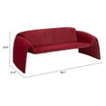 thumbnail image 5 of ZUO Horten Steel Frame and Velvet Upholstered Sofa in Red, 5 of 5
