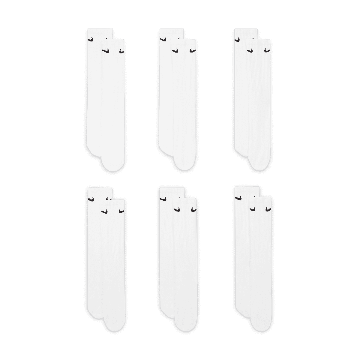 Men's Nike 6-Pack Everyday Cushioned Crew Training Socks Color: White Size: 6-8