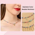 thumbnail image 4 of Kkkded Collier de Perles Colorées Style Bohème Pendentif Alphabet Collier Ajustable - pour Femmes et Filles, Personnalisé, 4 of 7