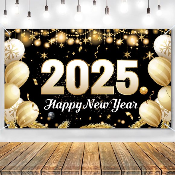 Banner Zeptrix Happy New Year 2025, 180 x 110 cm, poliéster
