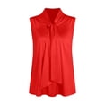 thumbnail image 4 of Lkhaha Elegant Silk Satin Camisole Soild Bow Tie Detail Sleeveless Tank Tops Red XL, 4 of 4