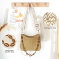 thumbnail image 3 of Gocvo Beach Straw Bags for Women, Summer Chic Woven Bag Classic Womens Straw Handbags Straw Crossbody Bag  with Chain (Brown), 3 of 6
