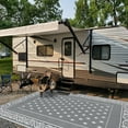 thumbnail image 5 of Findosom 8'x10' Gray Outdoor Rug Reversible Outdoor RV Mat,Plastic Straw Area Rug Mat Camping Rugs Waterproof Floor Mat and Rug for RV,Patio,Backyard,Deck,Picnic,Beach,Trailer, 5 of 8