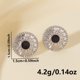 thumbnail image 2 of Geometric Stainless Steel Sun Stud Earrings Silver Black 15x15mm, 2 of 2