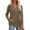 Brown, variant on LEBONYARD Women's Casual V-Neck Tops Fashion Grooves Line Modest Design Long Sleeved Comfortable Fit Classic Slim Solid Color 2025 Fall Winter Tops