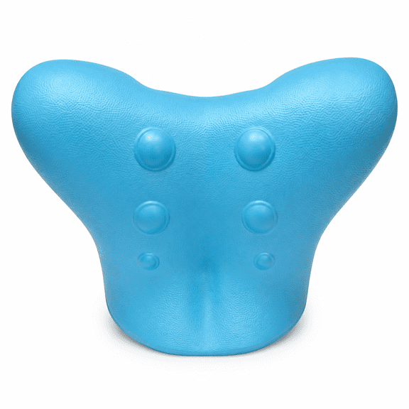 DrQuality Contoured Neck Support Block, Foam Neck Stretcher and Shoulder Relaxer, Blue, 1 Count