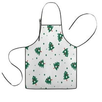 White Christmas Tree Pattern Kids Aprons for Girls and Boys,Adjustable Neck Strap Toddler Aprons for Kids Cooking Baking