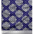 thumbnail image 1 of Soimoi Rayon Crepe Fabric Damask,Leaves & Floral Block Fabric Prints by Yard 46 Inch Wide, 1 of 1
