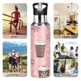 thumbnail image 7 of Yayeee 33oz Insulated Water Bottle Double Wall Stainless Steel with Flip Straw Lid, Brown Hand Drawn Cups, 7 of 7