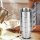thumbnail image 3 of Taza de café duradera de acero inoxidable de 4 piezas con portavasos para uso en cafetería casera, 3 of 12