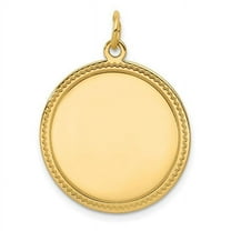 14K Gold Plain .013 Gauge Engravable Round Disc Charm