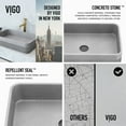 thumbnail image 6 of VIGO Cypress Modern Gray Concreto Stone 21 in. L x 14 in. W x 5 in. H Rectangular Fluted Bathroom Vessel Sink, 6 of 10