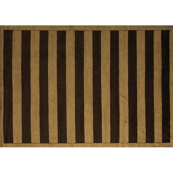 Ahgly Company Indoor Rectangle Abstract Brown Modern Area Rugs, 7' x 10'