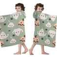thumbnail image 4 of Cute Halloween Ghost Pumpkin Pattern Hooded Bath Towel，60"x35" for Ages 3 To 12 Kids, Quick Dry Lightweight Soft Microfiber Hood Beach Towel Cover Up for Kids, 4 of 7