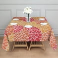 thumbnail image 3 of Orange Floral and Petal Pattern Square Tablecloth,Waterproof Square Table Cover,Wipeable Spillproof Washable Table Cover for Home Kitchen Party Decor 42"X42"(107x107cm), 3 of 6
