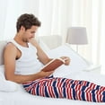 thumbnail image 4 of Cauagu USA Colors Stripes Mens Pajama Pants Sleep & Lounge Pants,PJ Bottoms with Pockets-Medium, 4 of 7