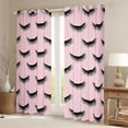 thumbnail image 2 of Castle Fairy Elegant Glitter Eyelash Curtains Pack of 2 (42x84 Each) for Teens Girls,Bling Makeup Curtains Blackout,Black Pink Bedroom Curtains,Breathable Home Decor, 2 of 6