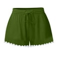 thumbnail image 2 of Stephy Women's Shorts 2025 Summer Casual Cute Ruffle Shorts Comfy Elastic Waist Drawstring Pleated Short, Green, 4XL, 2 of 6